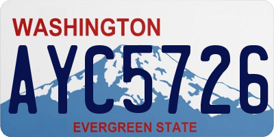 WA license plate AYC5726