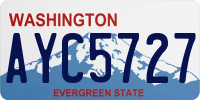 WA license plate AYC5727