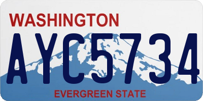 WA license plate AYC5734