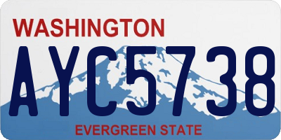 WA license plate AYC5738