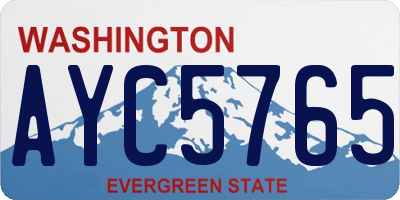 WA license plate AYC5765