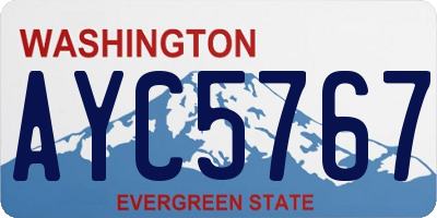WA license plate AYC5767