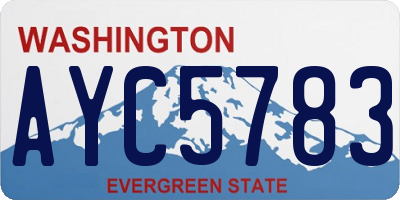 WA license plate AYC5783