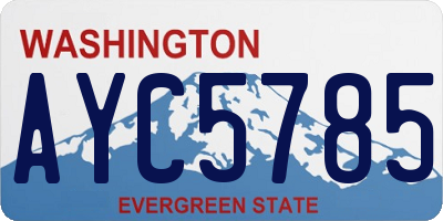 WA license plate AYC5785