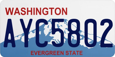 WA license plate AYC5802