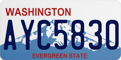 WA license plate AYC5830