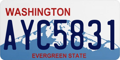WA license plate AYC5831