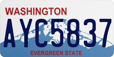 WA license plate AYC5837