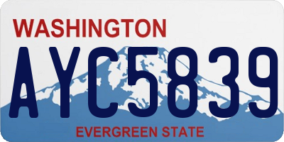 WA license plate AYC5839