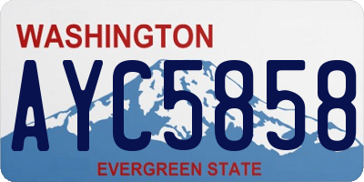 WA license plate AYC5858