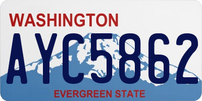 WA license plate AYC5862