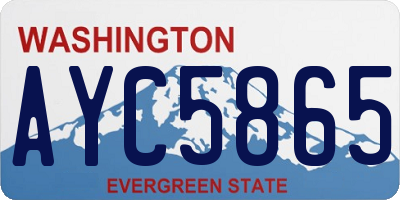 WA license plate AYC5865