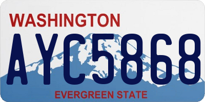 WA license plate AYC5868