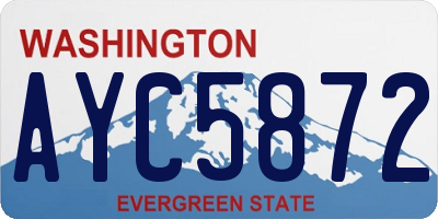 WA license plate AYC5872
