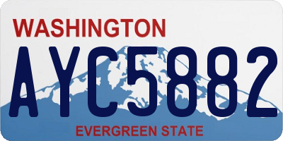 WA license plate AYC5882