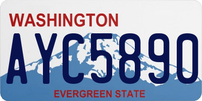 WA license plate AYC5890