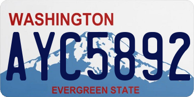 WA license plate AYC5892