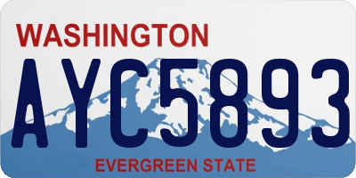 WA license plate AYC5893