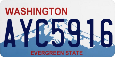 WA license plate AYC5916