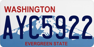 WA license plate AYC5922
