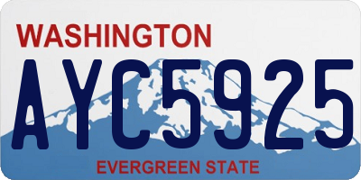 WA license plate AYC5925