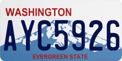 WA license plate AYC5926