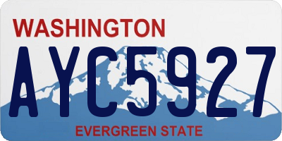 WA license plate AYC5927