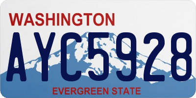 WA license plate AYC5928