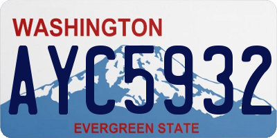 WA license plate AYC5932