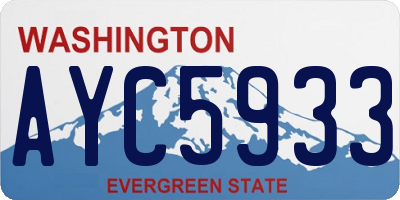 WA license plate AYC5933