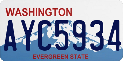 WA license plate AYC5934