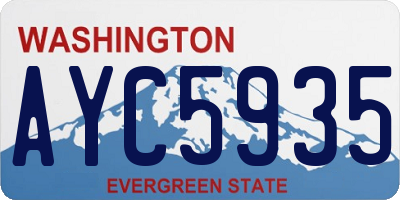WA license plate AYC5935