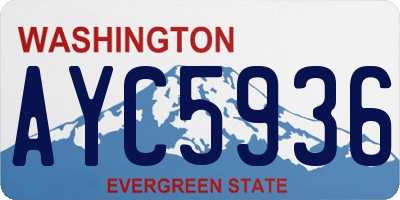 WA license plate AYC5936