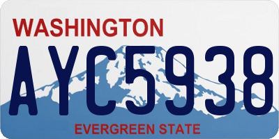 WA license plate AYC5938
