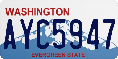 WA license plate AYC5947