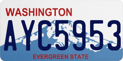 WA license plate AYC5953
