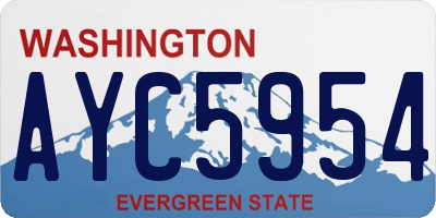 WA license plate AYC5954
