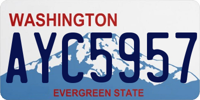 WA license plate AYC5957