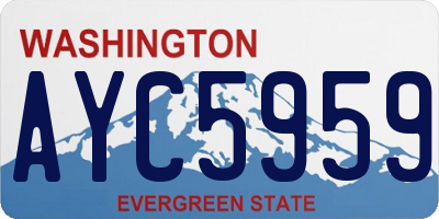 WA license plate AYC5959