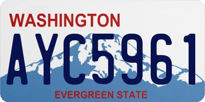 WA license plate AYC5961