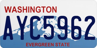WA license plate AYC5962