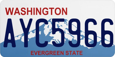 WA license plate AYC5966