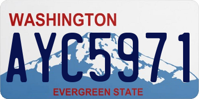 WA license plate AYC5971