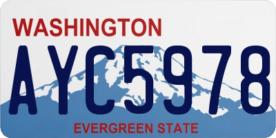 WA license plate AYC5978