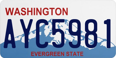 WA license plate AYC5981