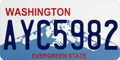 WA license plate AYC5982