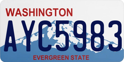 WA license plate AYC5983