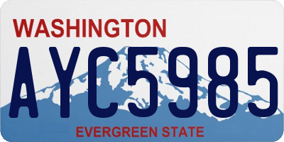 WA license plate AYC5985