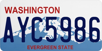 WA license plate AYC5986