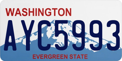 WA license plate AYC5993